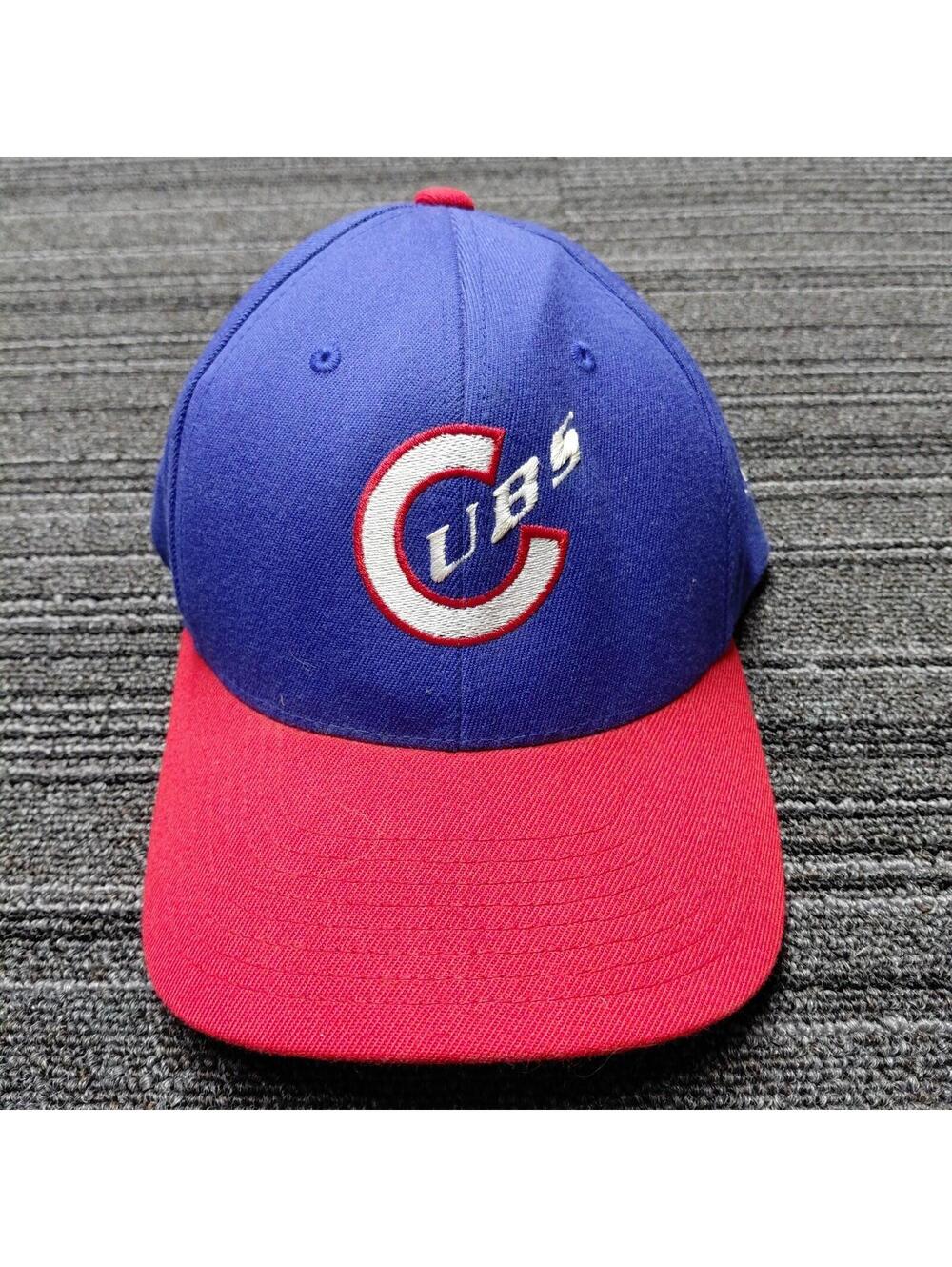 Chicago Cubs FlexFit Baseball Cap Hat Blue Red MLB Adult S/M Pro 585